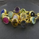 Gold Polish Brass Gemstone Ring