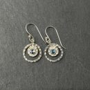 Silver Circle and Gemstone Earrings
